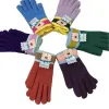 Colorful knitted gloves made of pure cotton blend with elastic fit, suitable for both men and women, providing warmth in autumn and winter Item Picture